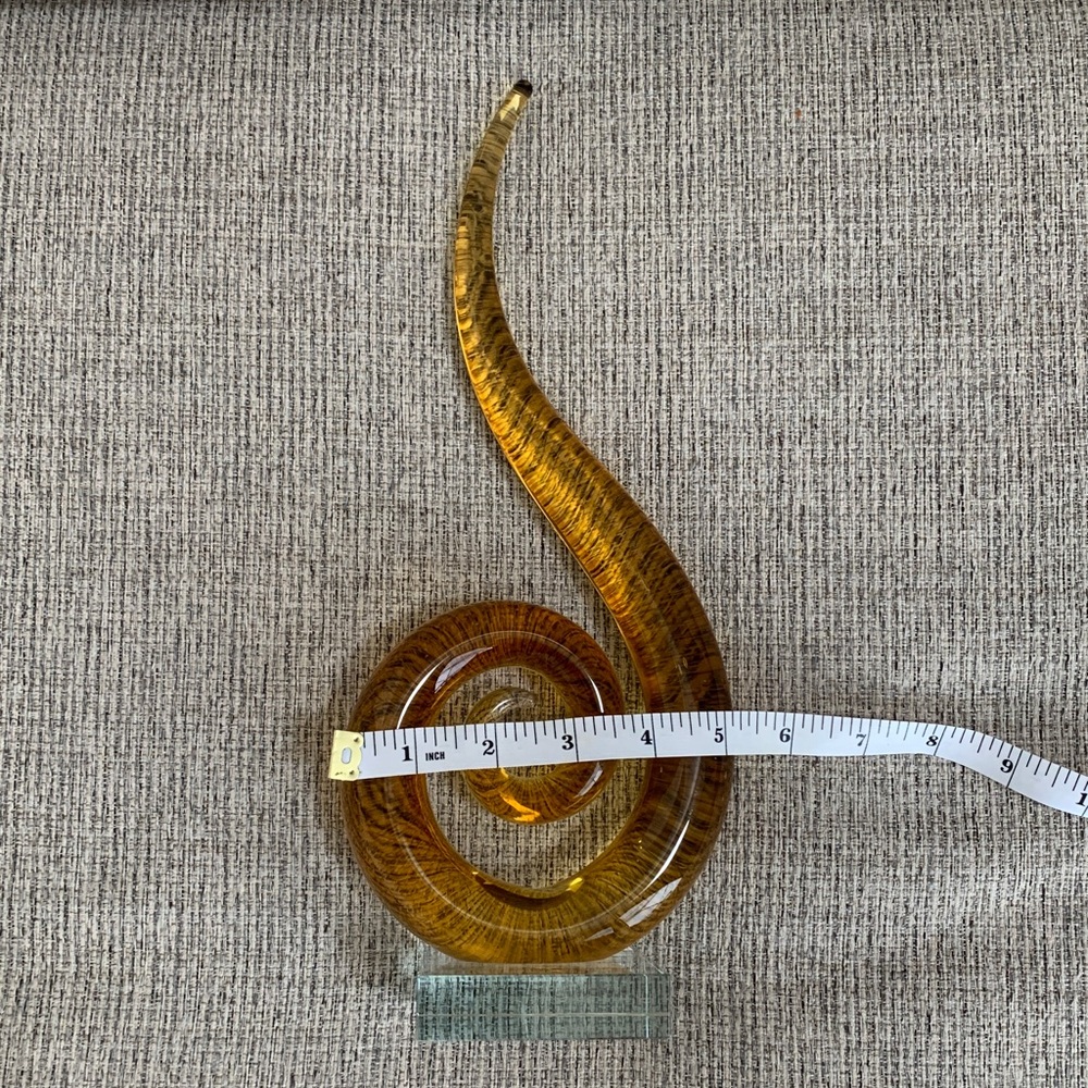 Love Knot Murano Style Hand Made Blown Abstract Art Sculpture Elegant Gold Glass - Picture 12 of 17